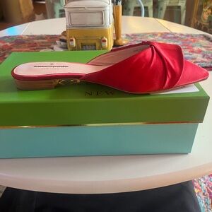 kate spade Red Satin Twist-Front Mule